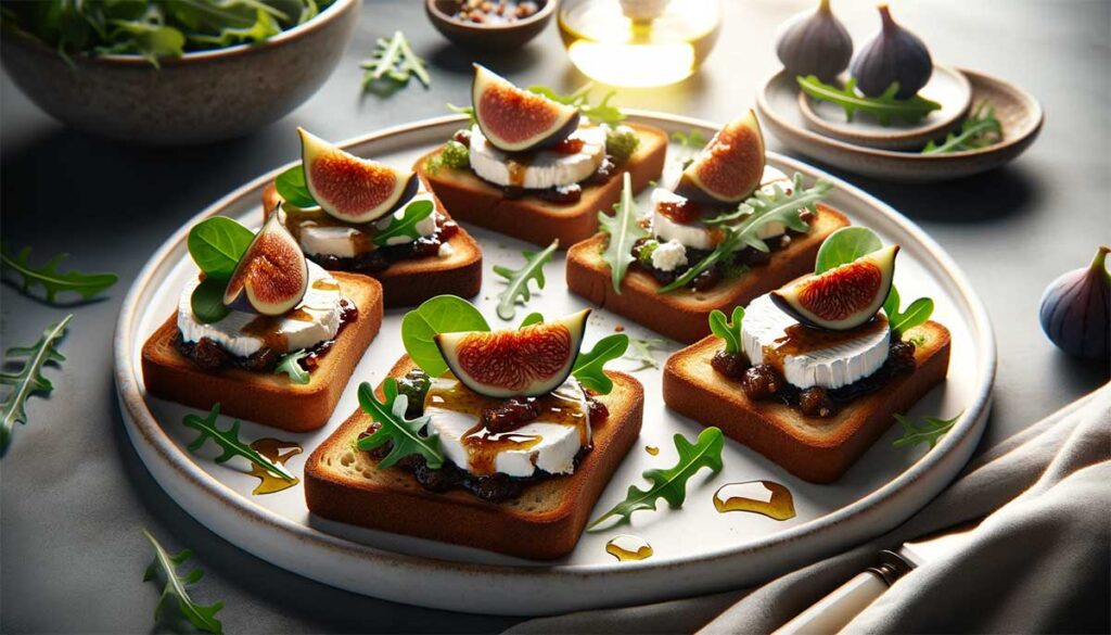 Toasts au chèvre et pain d’épices de Noël